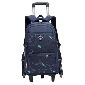 Wadan 18.50-inch 6-Wheels Rolling Stylish School Backpack, Shoulder Backpack